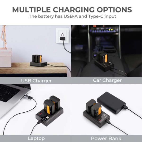 K&F Concept Battery for SONY NP-FZ100 2000mAh 2PCS + Dual Slot Charger