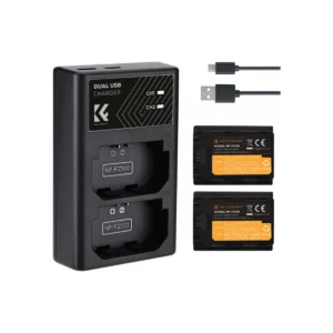 K&F Concept Battery for SONY NP-FZ100 2000mAh 2PCS + Dual Slot Charger