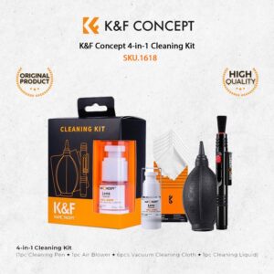 K&F KF 4-in-1 Cleaning Kit (1 Cleaning Pen, 1 Air Blower, 6 Vacuum Cleaning Cloths)