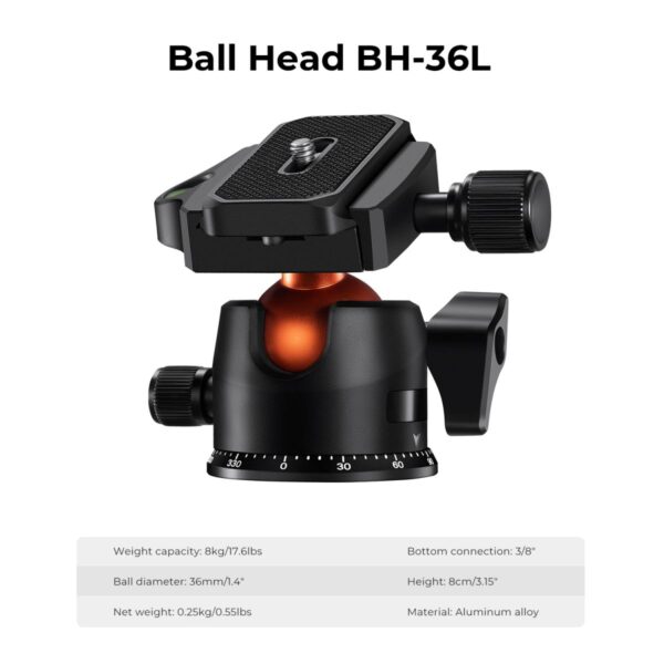 K&F KNF CONCEPT K254C2+BH-36L CARBON FIBER TRIPOD