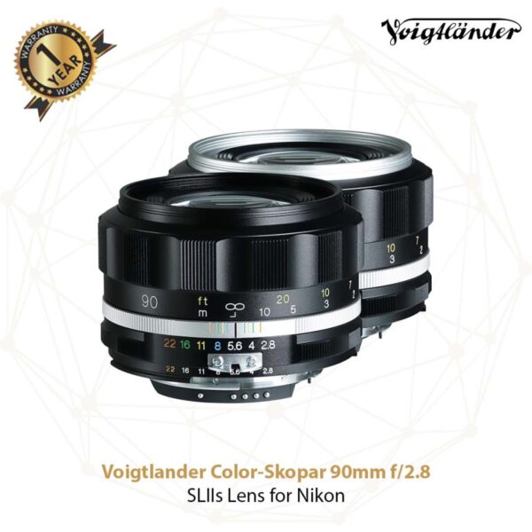 Voigtlander Lens 90mm f2.8 SL-II S AIS APO-Skopar for Nikon AIS - (Silver - Black)