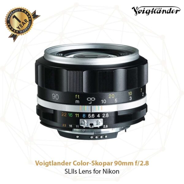 Voigtlander Lens 90mm f2.8 SL-II S AIS APO-Skopar for Nikon AIS - (Silver - Black)