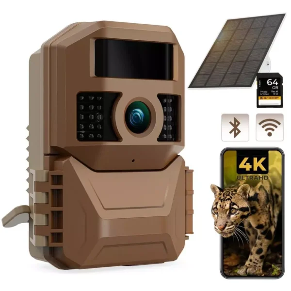 K&F Concept Solar Trail Camera Wifi Bluetooth Wireless Wildlife Camera 48MP*4K Ultra HD,Dual Battery