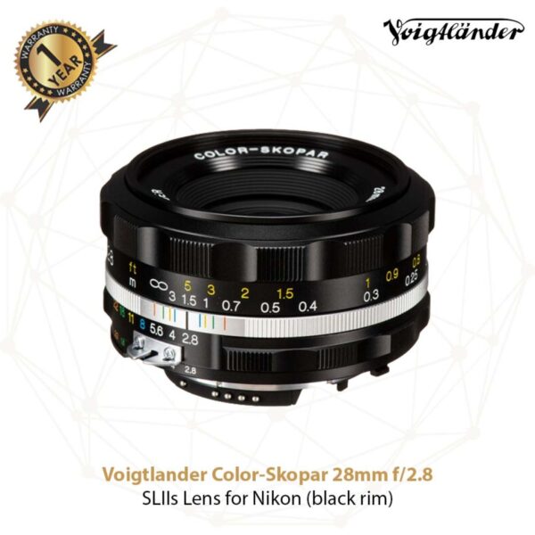 Voigtlander Lens 28mm f2.8 SL-II S AIS Color Skopar for Nikon AIS- (Silver)