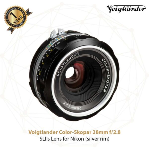 Voigtlander Lens 28mm f2.8 SL-II S AIS Color Skopar for Nikon AIS- (Silver)