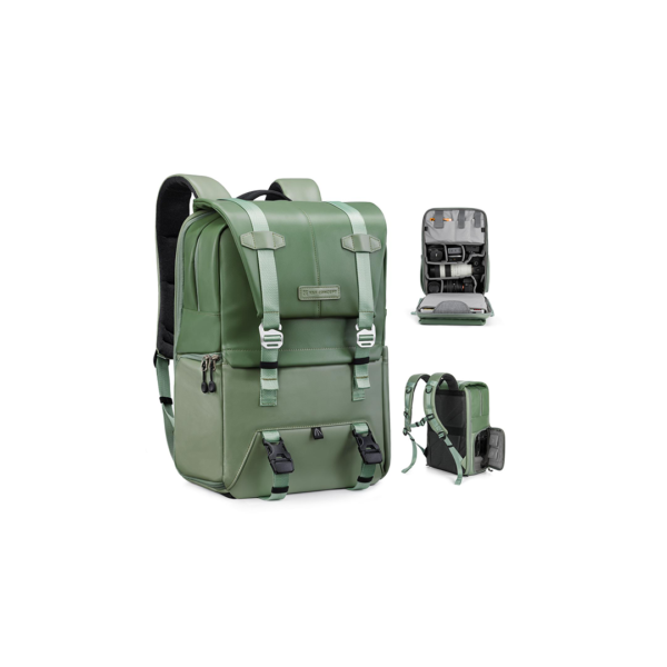 Camera Backpack Camera Bags for Photographers Large Capacity Camera Case with Raincover 15-15.6 Inch Laptop Compartment Compatible for Canon/Nikon/Sony/DJI Mavic Drone - Backpack 20L Urban Wander 01 (Light green)