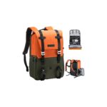 Camera Backpack Camera Bags for Photographers Large Capacity Camera Case with Raincover15-15.6 Inch Laptop Compartment Compatible for Canon / Nikon / Sony / DJI Mavic Drone - Backpack 20L Urban Wander 01 (Orange)