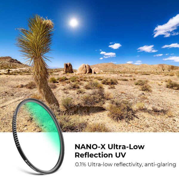 UV Filter 0.1% Ultra-low Reflection (titanium coating ) with 28 Multi-Layer Coatings Nano-Xcel Series