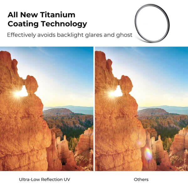 UV Filter 0.1% Ultra-low Reflection (titanium coating ) with 28 Multi-Layer Coatings Nano-Xcel Series