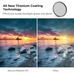 CPL Filter 0.1% Ultra-low Reflection (Titanium Coating ) With 28 Multi-Layer Coatings Ultra-Slim HD Circular Polarizer Filter Nano-Xcel Series