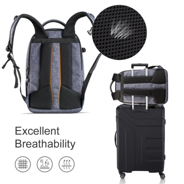 Camera Backpack Professional DSLR Camera Bag Waterprrof Photography Bag for DSLR Cameras 15 inch with Laptop/Tripod/Lenses Large Capacity Bag - Backpack 18L Nature Wander 04 (Black Grey)