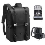 Camera Backpack Camera Bags for Photographers Large Capacity Camera Case with Raincover 15-15.6 Inch Laptop Compartment Compatible for Canon/Nikon/Sony/DJI Mavic Drone - Backpack 20L Urban Wander 01 (Black)