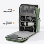 Camera Backpack Camera Bags for Photographers Large Capacity Camera Case with Raincover 15-15.6 Inch Laptop Compartment Compatible for Canon/Nikon/Sony/DJI Mavic Drone - Backpack 20L Urban Wander 01 (Light green)