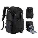 15.6" Camera Backpack Bag 25L with Laptop Compartment for DSLR/SLR Mirrorless Camera Case for Sony Canon Nikon Camera/Lens/Tripod Parts - Backpack 25L Nature Wander 03 (Black)