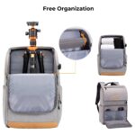 K&F Concept 22L Camera Case for Photographers Large Capacity Camera Bags with Raincover 15.6 Inch Laptop Compartment for Camera Drone Bags - Backpack 22L Nature Wander 11 (Grey)