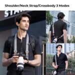 32mm Camera Neck Strap with Quick Release for Photographers, Adjustable Camera Shoulder Sling Strap Compatible for Nikon Canon Sony Olympus DSLR Camera - Strap URBAN WANDER 01 (Grey)