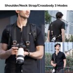 32mm Camera Neck Strap with Quick Release for Photographers, Adjustable Camera Shoulder Sling Strap Compatible for Nikon Canon Sony Olympus DSLR Camera - Strap URBAN WANDER 01 (Black )