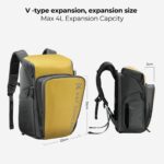 K&F Concept Camera Alpha Backpack Air 25L, Camera Bags for Photographers Large Capacity with Raincover - Backpack 25L Nature Wander 01（Yellow）