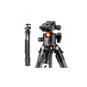 70”/1.7m Carbon Fiber Travel Tripod Max Height,lightweight tripod 15kg/33.07lbs Load for DSLR Cameras A254C4+BH-35L (old model SA254C2)