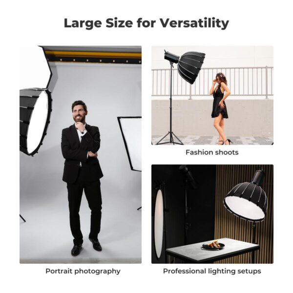 23.6" / 60cm Softbox Parabolic Hexadecagon Compatible with Bowens Mount with Honeycomb Grid Light Diffusers Carrying Bag for Photography Studio Speedlite Flash and Monolight