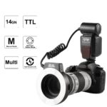 K&F Concept KF-150 I-TTL Macro Ring Light Flashs LCD Display and Wireless Slave Function Speedlite with 6pcs Adapter Rings Compatible with Nikon DSLR Cameras