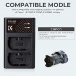 LP-E6/LP-E6N/LP-E6NH Battery Charger, Dual Slot Quick Charger for Canon EOS R5, EOS R6, EOS R, EOS 5D Mark IV, 5D Mark III, 5DS, 5DS R, 5D Mark II, 6D Camera