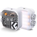 K&F Concept Bi-Color LED Video Light, 2000mAh Rechargeable Portable Camera Lights, CRI 96+, 2500K-9900K, 15 Light Effects, Photography Lighting for Vlogging, Selfie (White)