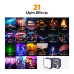 K&F Concept RGB Video Light, 360° Full Color Portable Photography Light, LED Camera Light w 21 Light Effects, 2500K-9900K CRI 96+, 2000mAh Rechargeable Photography Lighting for Vlogging, Selfie (Blue)