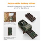 Solar Trail Camera 48MP*4K Ultra HD Wireless Wildlife Camera Dual Battery Compartment Design (6000mAh Rechargeable Battery + 3w Solar Panels) With 64g SD Card