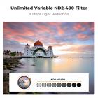 82mm Variable ND Filter ND2-400 (1-9 Stop) Lens Filter Waterproof Scratch Resistant Nano-Xcel Series