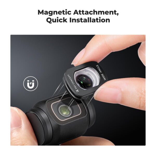 DJI Osmo Pocket 3 Magnetic Wide-angle Filter Action Camera Lens Accessories Magnetic Attach / Multi-Coated / Optical Glass