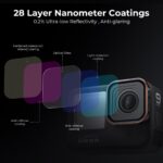 GOPRO Hero 9/10/11/12/13 Action Camera MCUV Protection Camera Lens Filter, High-Definition Lens, Anti-reflection Green Film, Waterproof and Scratch-Resistant