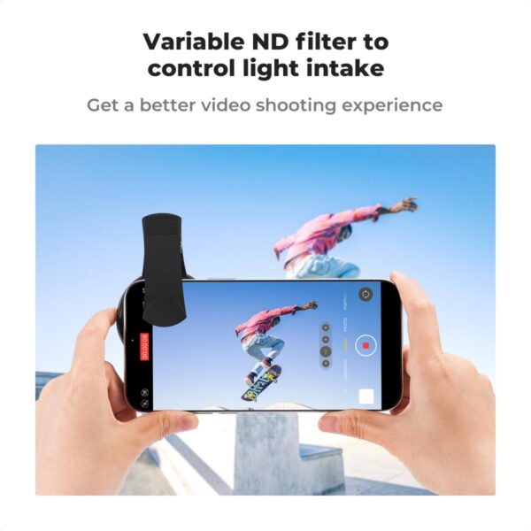 52mm Clip-on ND2-400 Phone Camera Lens Filter Kit, Adjustable Neutral Density Filter Compatible models: iPhone 15 series / 14 series / 13 series / 12 series / 11 series