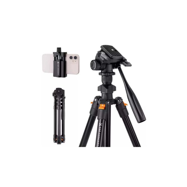 70"/1.77m Lightweight Aluminum Tripods for Photograph and Live Streaming Model K234A0+Video Head