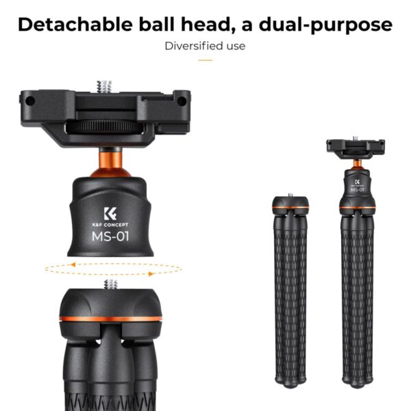 K&F Concept Camera Tripod Versatile Mini Flexible Phone Stand Phone Tripod Bluetooth Remote Control