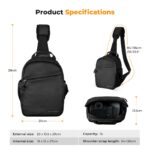 Camera Sling Bag Small Camera Crossbody Shoulder Backpack DSLR/SLR/Mirrorless Camera Compact Case Photography Bags 5L - Urban Wander 08 (Black)