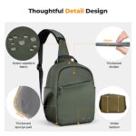 Camera Sling Bag Small Camera Crossbody Shoulder Backpack DSLR/SLR/Mirrorless Camera Compact Case Photography Bags 5L - Urban Wander 08 (Green)