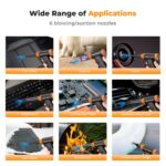 K&F Concept 14 in 1 Compressed Air Duster, Stepless Adjustable 150000RPM Electric Air Duster, Adjustable&Portable Air Blower for Deep Clean, Computer Keyboard Car Home- Replace Compressed Air Cans