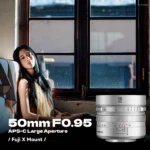 Brightin Star 50mm F0.95 APS-C Night God Portrait Star Manual Fixed Focus Lens Suitable For Fuji X (Silver)