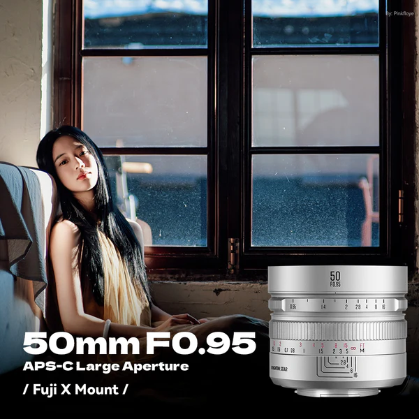 Brightin Star 50mm F0.95 APS-C Night God Portrait Star Manual Fixed Focus Lens Suitable For Fuji X (Silver)