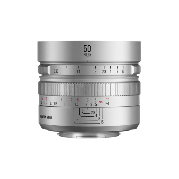 Brightin Star 50mm F0.95 APS-C Night God Portrait Star Manual Fixed Focus Lens Suitable For Fuji X (Silver)