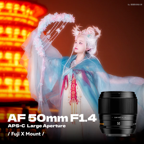Brightin Star AF50mm F1.4 APS-C Autofocus Lens Large Aperture Portrait Fixed Focus Lens Suitable Fit for Fujifilm X (Black)