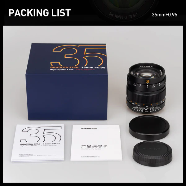 35mm F0.95 APS-C Night God Portrait Star Manual Fixed Focus Lens Suitable For Panasonic/Olympus MFT Mount
