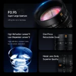 50mm F0.95 APS-C Night God Portrait Star Manual Fixed Focus Lens Suitable For Fuji X-Mount