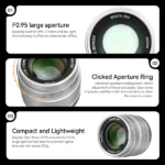 Brightin Star 35mm F0.95 APS-C Night God Portrait Star Manual Fixed Focus Lens Suitable For Fuji X-Mount (Silver)
