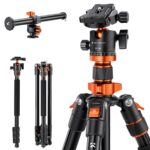 78"/2m Overhead Aluminum DSLR Tripod Compact Portable Vlog Tripod Monopod 22lbs/10kg Load with Rotatable 360° Center Column K234A7+BH-28L (S210)
