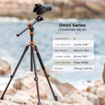 78"/2m Overhead Aluminum DSLR Tripod Compact Portable Vlog Tripod Monopod 22lbs/10kg Load with Rotatable 360° Center Column K234A7+BH-28L (S210)