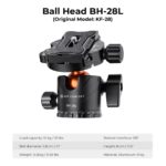78"/2m Overhead Aluminum DSLR Tripod Compact Portable Vlog Tripod Monopod 22lbs/10kg Load with Rotatable 360° Center Column K234A7+BH-28L (S210)