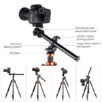 78"/2m Overhead Aluminum DSLR Tripod Compact Portable Vlog Tripod Monopod 22lbs/10kg Load with Rotatable 360° Center Column K234A7+BH-28L (S210)
