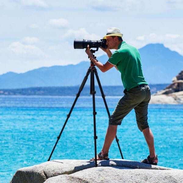 78"/2m Overhead Aluminum DSLR Tripod Compact Portable Vlog Tripod Monopod 22lbs/10kg Load with Rotatable 360° Center Column K234A7+BH-28L (S210)